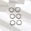 Tarnish Resistant 202 Stainless Steel Huggie Hoop Earrings EJEW-F111A-13mm-P-3