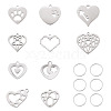 10Pcs 10 Styles 201 Stainless Steel Pendants STAS-TA0003-45-2