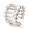 304 Stainless Steel Open Cuff Ring for Women RJEW-F166-04P-02-1