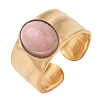 Oval Natural Rhodonite Finger Rings RJEW-Z057-12G-08-1