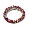 Candy Color Glass Beads Braided Stretch Bracelet BJEW-S144-006-3