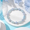 Natural Chalcedony Round Beaded Stretch Bracelets for Women BJEW-JB11137-04-2