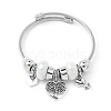 European Style Stainless Steel & Alloy Charm Bangles for Women PW-WG243C0-03-1