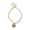 Christmas ABS Plastic Imitation Pearl & Iron Curb Chains Link Bracelets BJEW-JB11276-2