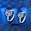 Rhodium Plated 925 Sterling Silver Micro Pave Cubic Zirconia Adjustable Rings AJEW-U007-16P-4