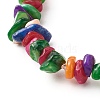 Natural Dyed Chip Shell Beads Stretch Bracelets BJEW-JB06395-02-5
