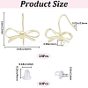 SOFPLATE 28Pcs Bowknot Shape Brass Earring Hook DIY-SP0001-06G-2