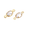 Brass Clear Cubic Zirconia Connector Charms KK-T070-09C-2