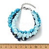 Natural & Synthetic Mixed Gemstone Chips Beaded Multi-strand Bracelets for Women BJEW-JB13986-02-4