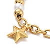 201 Stainless Steel Star Charm Bracelet BJEW-A126-17G-2