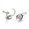 Tarnish Resistant 304 Stainless Steel Leverback Earring Settings STAS-F191-03P-6mm-2