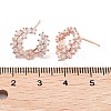 925 Sterling Silver Micro Pave Cubic Zirconia Stud Earrings Findings EJEW-B038-15RG-3