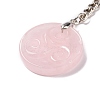 Natural Rose Quartz Triskele/Triskelion Pendant Keychain KEYC-A031-01P-05-4