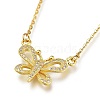 Brass Micro Pave Clear Cubic Zirconia Pendant Necklaces NJEW-A127-18G-1
