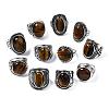 Natural Tiger Eye Rings G-S242-10-B-4