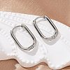 Non-Tarnish 304 Stainless Steel Oval Hoop Earrings EJEW-M218-02A-P-1