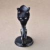 Cat Head Gothic Style Resin Crystal Ball Holders WICR-PW0016-03-5