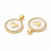 Rack Plating Brass Micro Pave Cubic Zirconia Charms KK-G456-15G-2