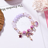 2Pcs 2 Styles Plastic & Glass Beaded Stretch Bracelets FS-WGE3E77-02-2