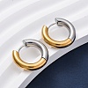 Two Tone 304 Stainless Steel Hinged Hoop Earrings for Women EJEW-A073-01B-4