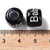 Spray Printed Opaque Acrylic European Beads SACR-P031-31B-01-3