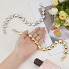 2Pcs 2 Colors CCB Plastic Heart Beaded Bag Handles with Clasps AJEW-CL0005-65-3