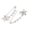 Starfish 304 Stainless Steel Safety Pins Brooch Findings SA-CBA098D-16I-P03-2