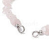 Natural Rose Quartz Chip Nylon Braided Beaded Bracelet Making AJEW-JB01296-01-2