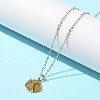 Zinc Alloy Sunflower Rhinestone Sport Ball Pendant Cable Chain Necklaces NJEW-U024-01P-01-3