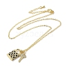 Brass Micro Pave Cubic Zirconia Pendant Necklace NJEW-B082-04G-01-2