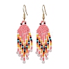 Bohemian Glass Seed Beads Dangle Earrings EJEW-MZ00338-04-2