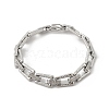 304 Stainless Steel Trapezoid Link Chain Bracelets for Women Men BJEW-F488-68P-4