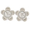 Rack Plating Brass Micro Pave Cubic Zirconia Stud Earring Findings KK-T072-02P-1