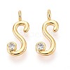 Brass Micro Pave Cubic Zirconia Charms KK-N263-97G-S-1