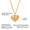 304 Stainless Steel Textured Heart Pendant Necklaces EI9252-3-1