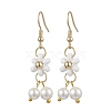 Natural Shell Pearl Beads & Glass Seed Dangle Earrings EJEW-MZ00310-03-2