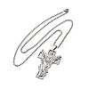 304 Stainless Steel Juses Cross Pendant Necklaces NJEW-S440-10P-2