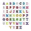 Mixed Color Zinc Alloy Grade A Rhinestone Letter Slide Charms ALRI-TA0001-12-8