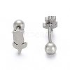 Tarnish Resistant 201 Stainless Steel Barbell Cartilage Earrings EJEW-R147-39-1