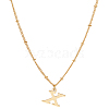 1Pc Brass Chain & 304 Stainless Steel Letter Pendant Necklaces NJEW-LP0001-35X-G-1