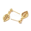 Rack Plating Brass Hollow Leaf Dangle Stud Earrings EJEW-D061-45G-2