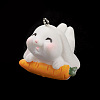 Opaque Resin Cute Bunny Pendants RESI-K023-02-3