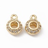 Brass Micro Pave Cubic Zirconia Charms KK-E068-VB490-1