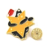 Christmas Theme Black Cat with Star Enamel Pins JEWB-M043-04B-3