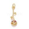 Brass Micro Pave Violet Cubic Zirconia Pendants KK-M229-52G-2