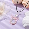 Glass Seed Beads & Shell Pearl Angel Pendant Necklaces NJEW-MZ00051-05-2