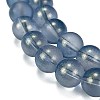 Frosted Transparent Glass Bead Strands GLAA-P065-10mm-10-4