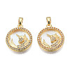 Brass Micro Pave Clear Cubic Zirconia Pendants KK-N233-393-2