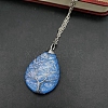 Teardrop with Tree Resin Pendant Necklace PW-WG20561-08-1