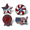 4Pcs 4 Styles Enamel Pins JEWB-FS0001-07-3